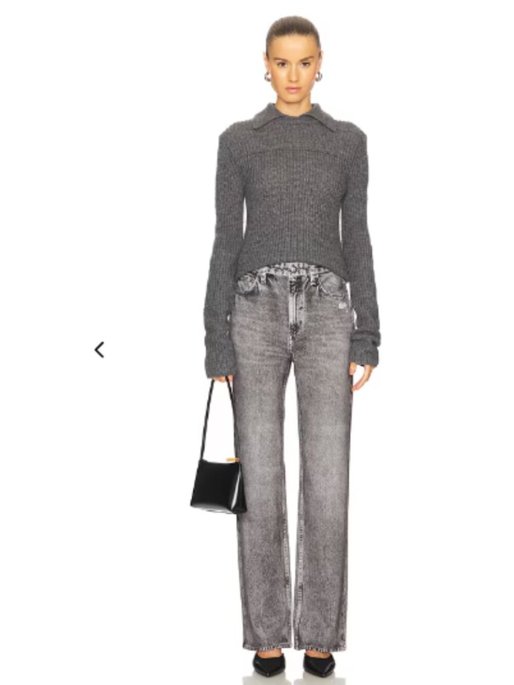 Rag & Bone Miramar Shea Terry Relaxed Straight Leg Pants in Raven Gray Sz 24